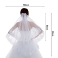 thumbnail image 4 of Sunjoy Tech Bridal Headwear with Anti-slip Comb Women Double Layer Lace Sequins Edge Tulle Headdress Bride Hair Accessories, 4 of 5