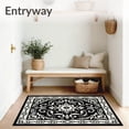 thumbnail image 3 of ODIKA 6'x9' Machine Washable Non-Slip Area Rug, Vintage Damask Scrollwork with Classical European Motifs High Traffic Rug, Black, 545626, 3 of 7