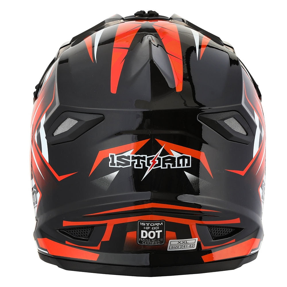 1Storm Adult Motocross Helmet BMX MX ATV Dirt Bike Helmet Racing Style HF801; Carbon Fiber Black - Walmart.com