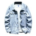 thumbnail image 3 of Kureaily Jean Jacket For Men - Classic Style Regular Fit Casual Outerwear Button Down Cowboy Cut - Men's Denim Jacket, 3 of 6