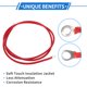 thumbnail image 5 of 1 Pc Cable de inversor de batería 6 AWG 6FT 3/8" Lug 5/16" Lug Cable de batería universal para automóvil, vehículo, barco, casa rodante, solar, cobre estañado rojo, 5 of 7
