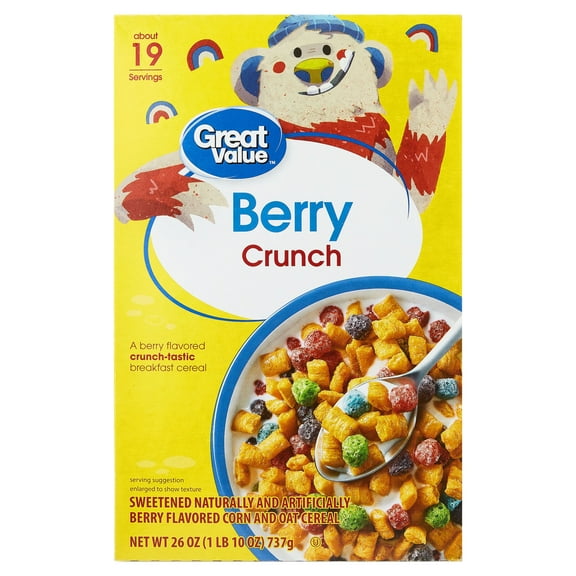 (5 pack) Great Value Berry Crunch Breakfast Cereal, 26 oz