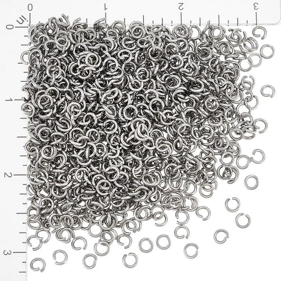 1set 1000pcs 304 Stainless Steel Open Jump Rings Stainless Steel color 18 Gauge 5x1mm Inner Diameter: 3mm 1000pcs/set