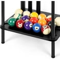thumbnail image 3 of 6-Cue Stick Metal Frame Billiard Rack w/ 3 Drink Holders Black, 3 of 7