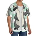 thumbnail image 4 of Disketp Men's Hawaiian Cute Raccoon Print Shirts Button Down Holiday Beach Shirts-3X-Large, 4 of 7