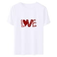 thumbnail image 5 of Otvok Womens Valentine'S Day Tops Printed Short Sleeved Round Neck T-Shirt, 5 of 6