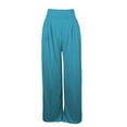 thumbnail image 4 of JJHGVB Flare Pants Palazzo Pants Women's Solid Loose Relaxed High Waist Pocket Wide Leg Pants Yoga Pants Women'S Pants Sky Blue XL, 4 of 5