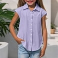 thumbnail image 7 of Girls Shirts, Boys Plus Size Turn Down Collar Short-sleeved Shirts Kids Loose Tunic Aged 3-14, 7 of 7