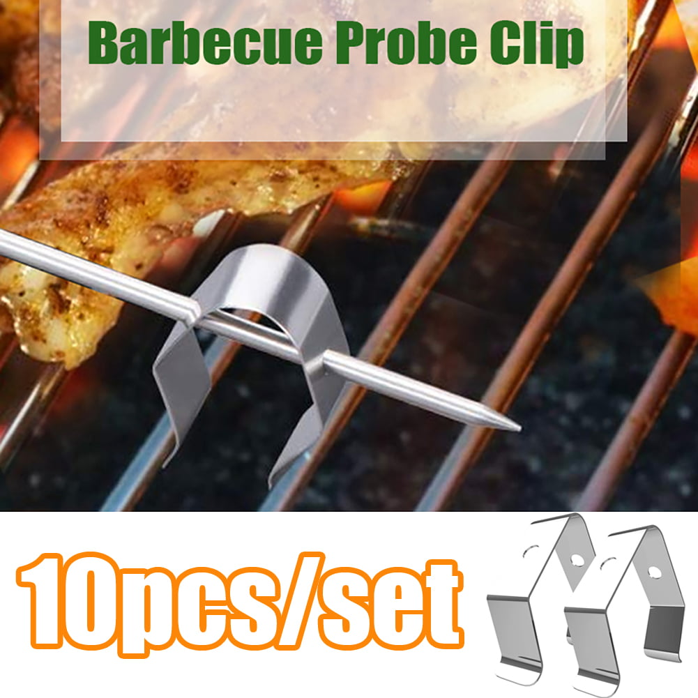 Details about   Meat BBQ Thermometer Probe Clip Holder Universal Thermometer 3 Hole Design 