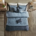 thumbnail image 3 of Home Essence Powell 7 Piece Faux Suede Comforter Set, Queen, Dark Navy, 3 of 14