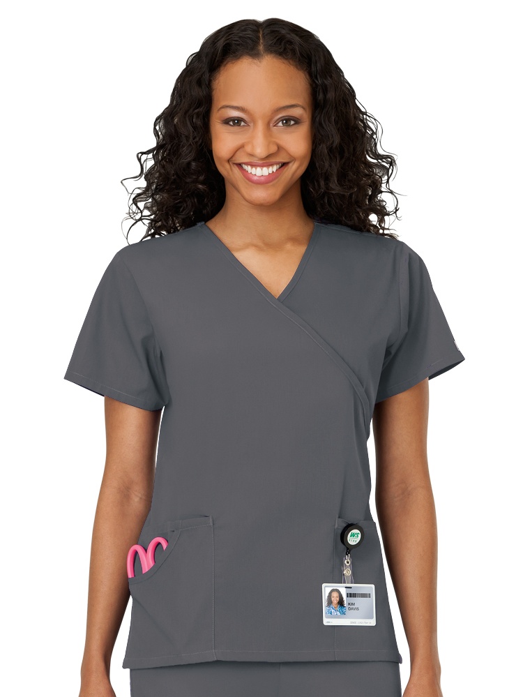 White Swan Fundamentals Mock Wrap Scrub Top
