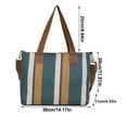 thumbnail image 3 of JeashCHAT Canvas Striped Tote Bag for Women, Large Capacity Shoulder Bag Handbag, Ladies Fashionable Casual Crossbody Bag for Travel, Work, 3 of 9