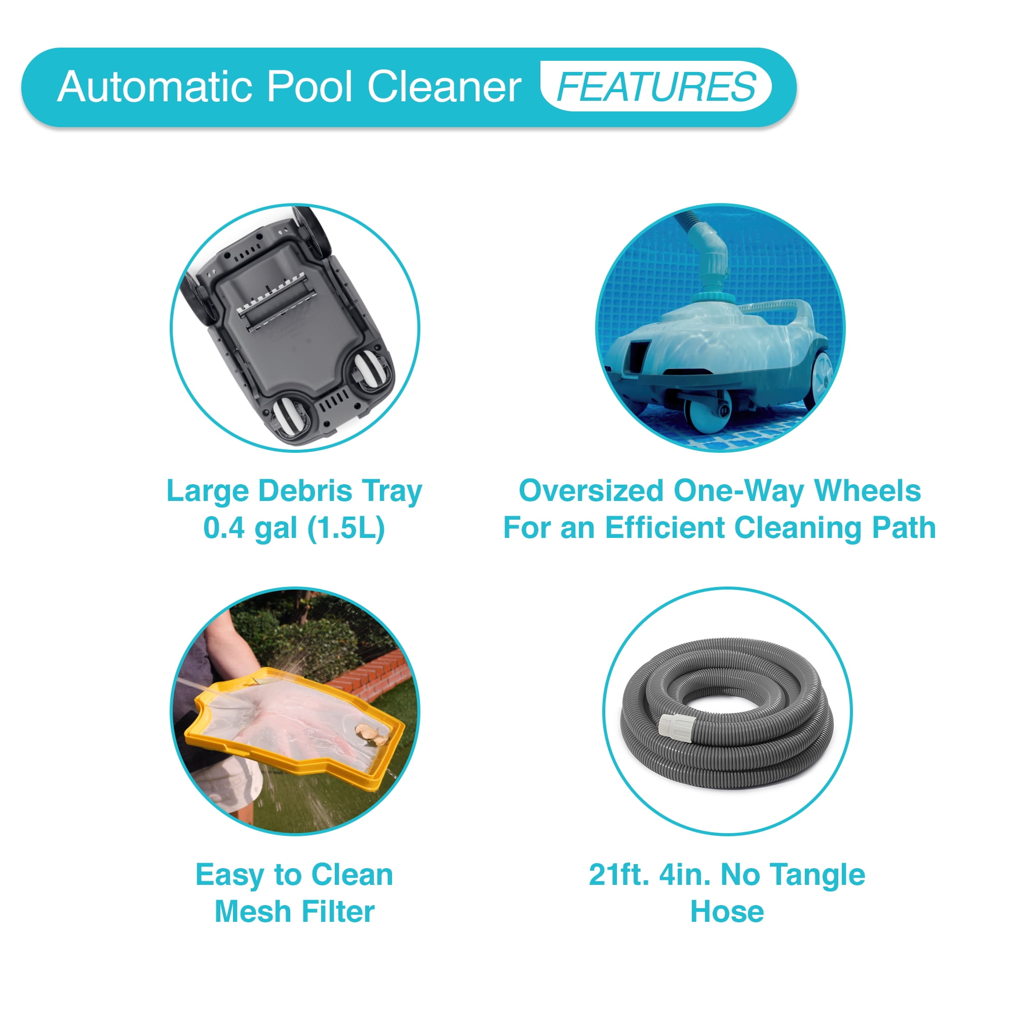 Intex ZX100 Automatic Ground Pool Cleaner with Vacuum Filter and
