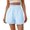 Blue, variant on Iugvhana Women's High Waisted Striped Shorts Ruffle Hem Elastic Waistband Loose Fit Summer Casual Shorts Relaxed Fit Beach Shorts Blue S