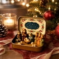 thumbnail image 3 of Mini Christmas Nativity Set in Tin Box with Holy Family Figurines Religious Christmas Decor Gift for Family Portable Pocket Nativity Scene for Travel Home Office Desk Tabletop Mantel, 3 of 7