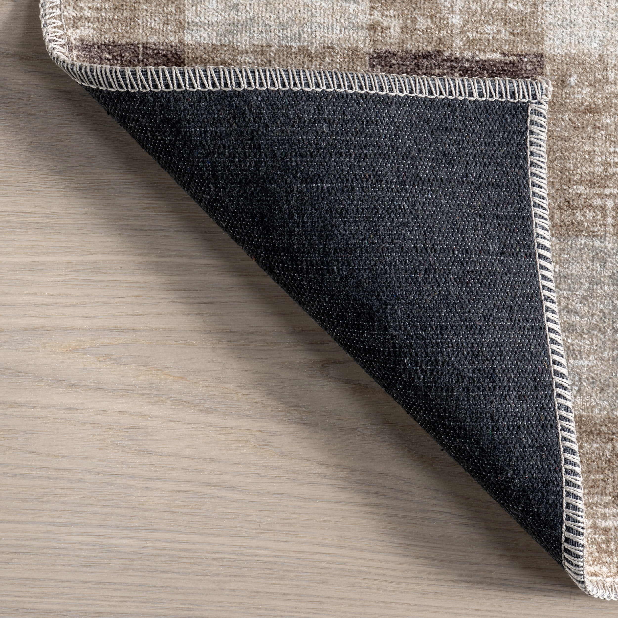 nuLOOM Drew Gingham Plaid Machine Washable Area Rug, 4' x 6', Light Brown