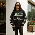 thumbnail image 5 of Women's Gameday Couture  Black LA Galaxy Velocity Rhinestone Star Sweatshirt, 5 of 6