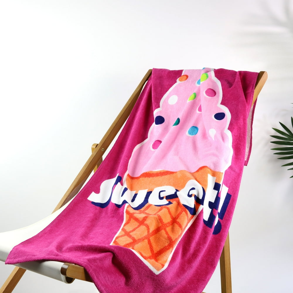 Mainstays Beach Towel, Ice Cream Print