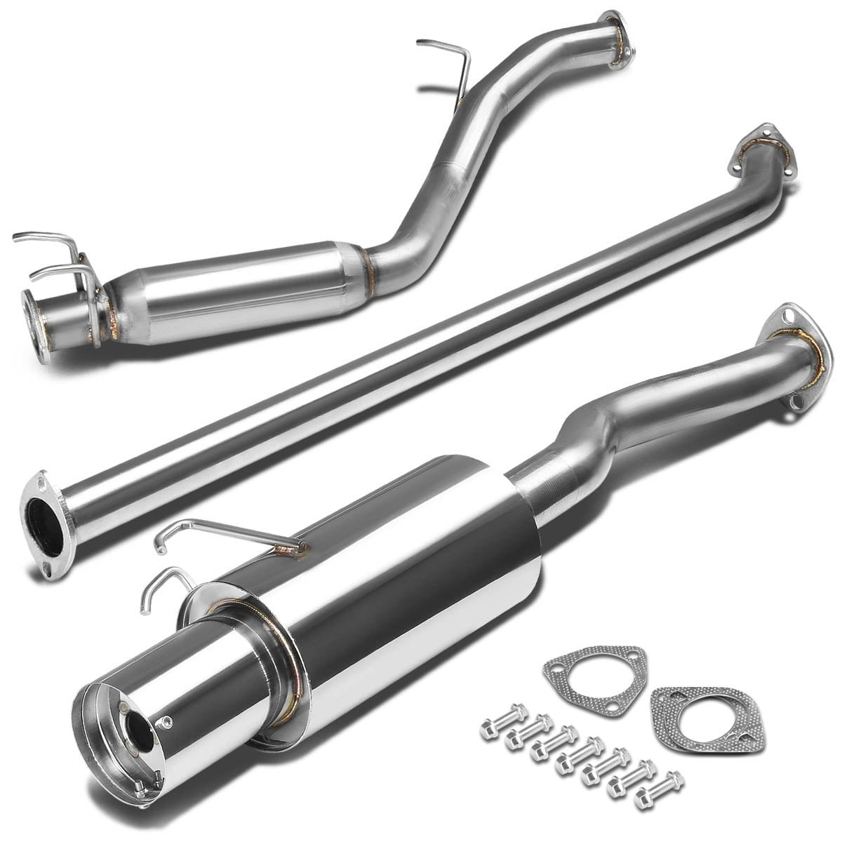 DNA Motoring For 2006-2011 Honda Civic DX LX EX Catback Exhaust System+4" Muffler Tip