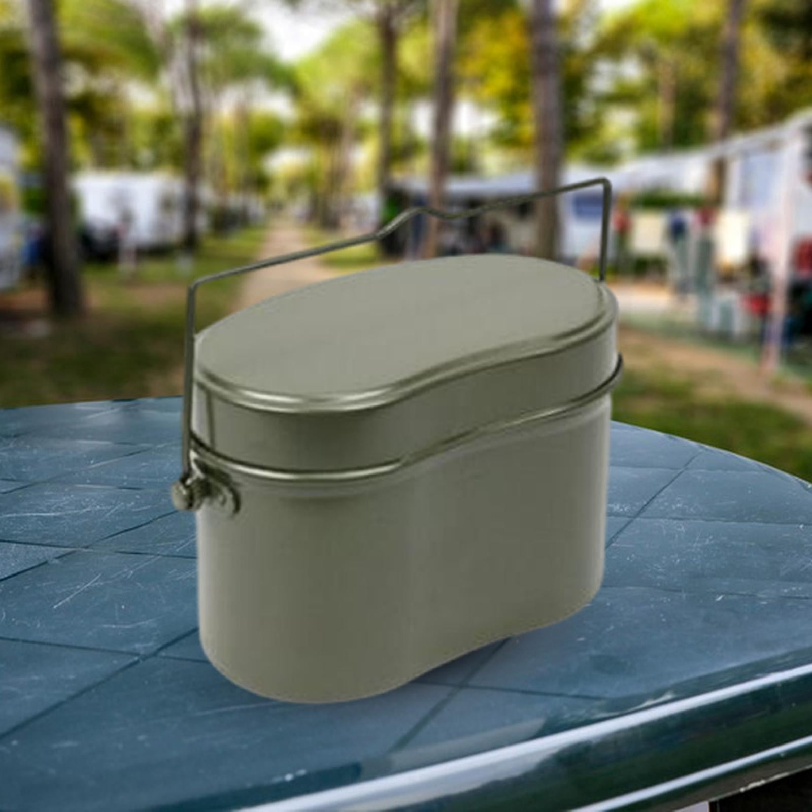 Miulika Lunch Box Bento Box Aluminum Lightweight Pot and Tray Lunch Container Cookware for Camping Picnic Backpacking Fishing Cooking Waist shaped