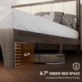 thumbnail image 4 of HOMCOM Full Size Bed Frame with Upholstered Headboard, Full Platform Bed Frame with Wooden Slats, No Box Spring Needed, Easy Assembly, Charcoal Gray, 4 of 9