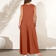 thumbnail image 4 of FLMEI Plus Siz Jumpsuits for Women Casual Jumpers Summer Rompers Sleeveless Loose Wide Leg Overalls with Pockets S-3XL, 4 of 9