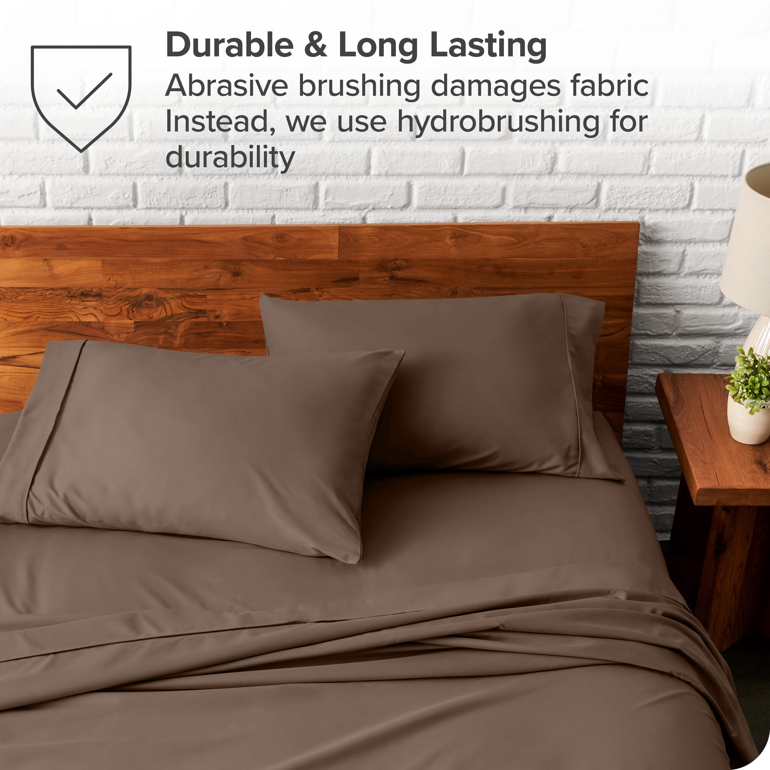 Bare Home Cocoa Microfiber Pillowcase Set, Hypoallergenic, King Set of 2