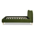 thumbnail image 5 of Jennifer Taylor Home Roman Curved Headboard Upholstered Platform Bed, Queen, Olive Green Performance Velvet, 5 of 8