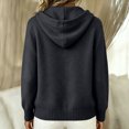 thumbnail image 4 of Button Down Cardigan Sweaters for Women Hooded Long Sleeve Knit Tops Casual Solid Color Loose Fit Drawstring Hood, 4 of 6
