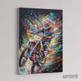 thumbnail image 2 of Motorcycle Motocross Rider Colourful Canvas Wall Art Print 12X16", 2 of 4