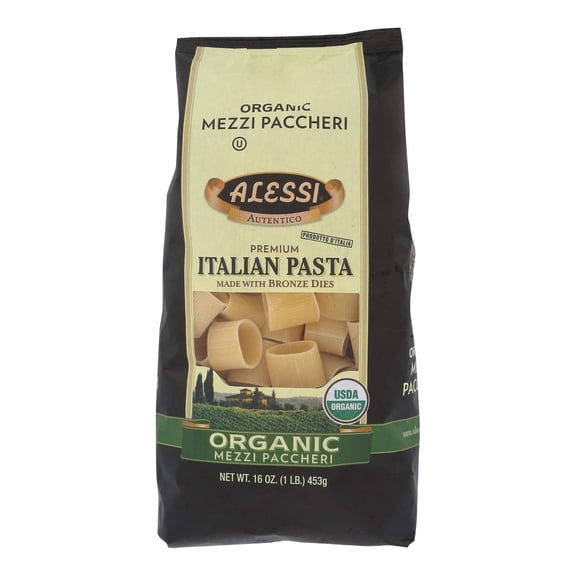 ALESSI - Pasta Mezzi Paccher Organic - 16OZ, Pack of 6