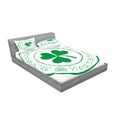 thumbnail image 2 of Ambesonne Colorful Fitted Sheet & Pillow Sham Set, Irish Shamrock, Full, White and Green, 2 of 2