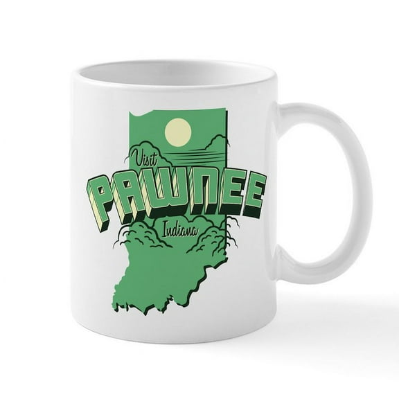 CafePress - Visit Pawnee - 11 oz Ceramic Mug - Novelty Coffee Tea Cup