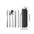 thumbnail image 2 of Portable 7-Piece Stainless Steel Cutlery Set with Straw and Brush, Compact Travel Camping Utensils with Storage Case, Eco-Friendly Reusable Tableware for Outdoor Dining, 2 of 5