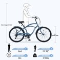 thumbnail image 5 of 26inch Bikes for Adults, Beach Cruiser Bike for Women Men, 7 Speed Hybrid Bike with Dual Brakes, Commuter Bicycle, 85% Assembled, 85% Assembled, Blue, 5 of 5