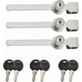 thumbnail image 1 of 3 Pieces Terrarium Display Cabinet Sliding Glass Door Lock, Sliding Glass Door Latches, Cam Locks, Mailbox Drawer Cupboard Lock with 6 Keys, Zinc Allo, 1 of 5