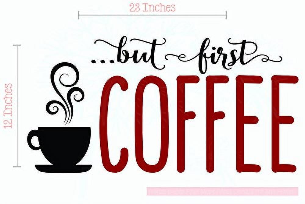 Vinyl Wall Art Decal 5 x 35 Black Trendy Humorous Quote for Coffee Lovers Home Apartment Kitchen Living Room Office Workplace Cafe School Sticker Decoration Coffee Curves Chaos 