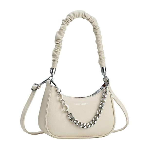 Bolso de hombro para mujer, de piel sintética, tipo bandolera, para ir al trabajo, a la calle, a las vacaciones Beige