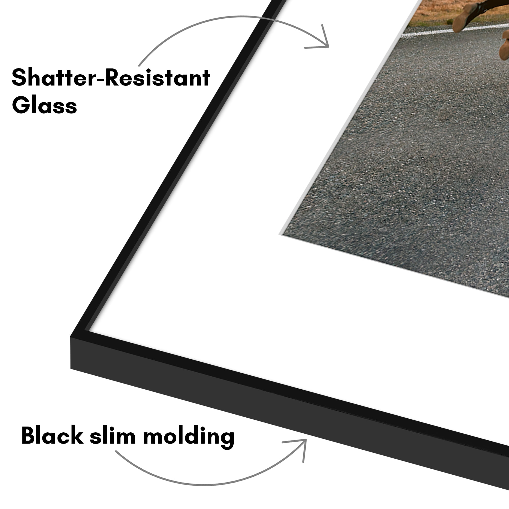 Americanflat 16x20 Front Loading Picture Frame with Shatter-Resistant Glass with 11x14 Mat 2 Pack Wall - Black