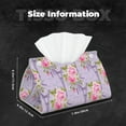 Tissue Box Cover, rose Tower flower Rectangular Leather Tissue Holder