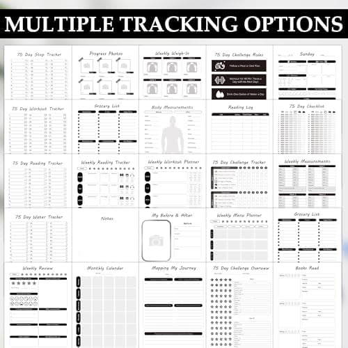 75 Day Hard Challenge Journal for Men or Women with PVC Cover – 75 Hard Challenge Book with Daily, Weekly, Monthly Planner & Wellness Trackers – 75 Challenge Planner Tracker for Fitness, Habits &