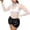 White, variant on EDFBUYKRS Blouses for Women Square Neck Long Sleeve Shirts Dressy Casual Tunic Tops S