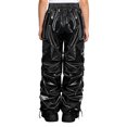 thumbnail image 2 of Raenseen Kids Boys Girls Shiny Metallic Pants Joggers Sweatpants Jazz Hip-hop Dance Pants Black 8, 2 of 6