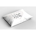 thumbnail image 2 of I Love You More Pillow Sham Set of 2, Hand Written Valentine's Day Letters with Stars in Shape of a Heart, Quality Microfiber Bedding Item for All Seasons, 26" x 20", Red Grey White, by Ambesonne, 2 of 3