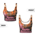 thumbnail image 6 of Sports Bras for Women Workout Tank Tops, Halloween Happy Skull Pink Ghost Running Vest with Removable Cups, 6 of 7