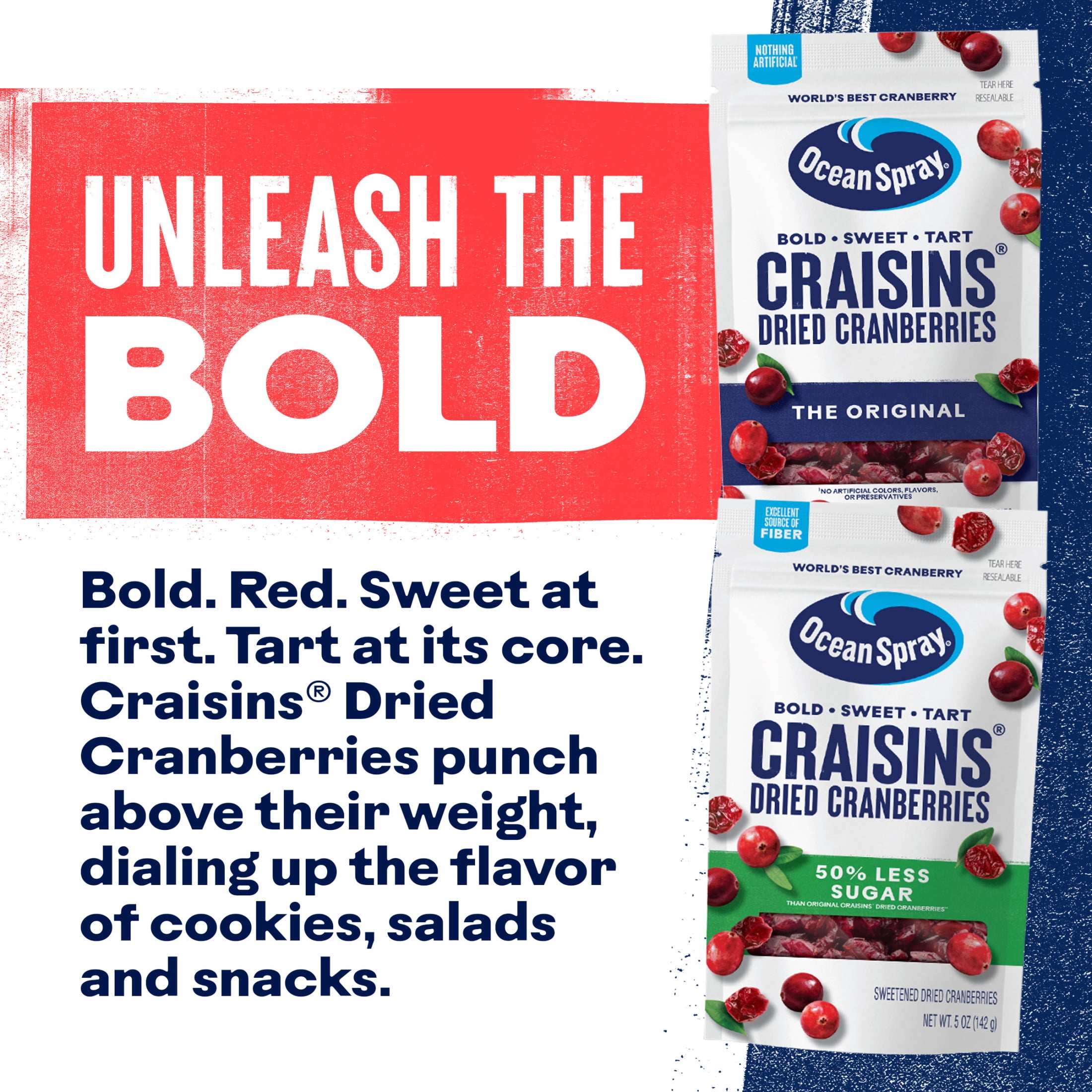 (3 pack) Ocean Spray® Craisins® Original Dried Cranberries, Dried Fruit, 6 oz Pouch