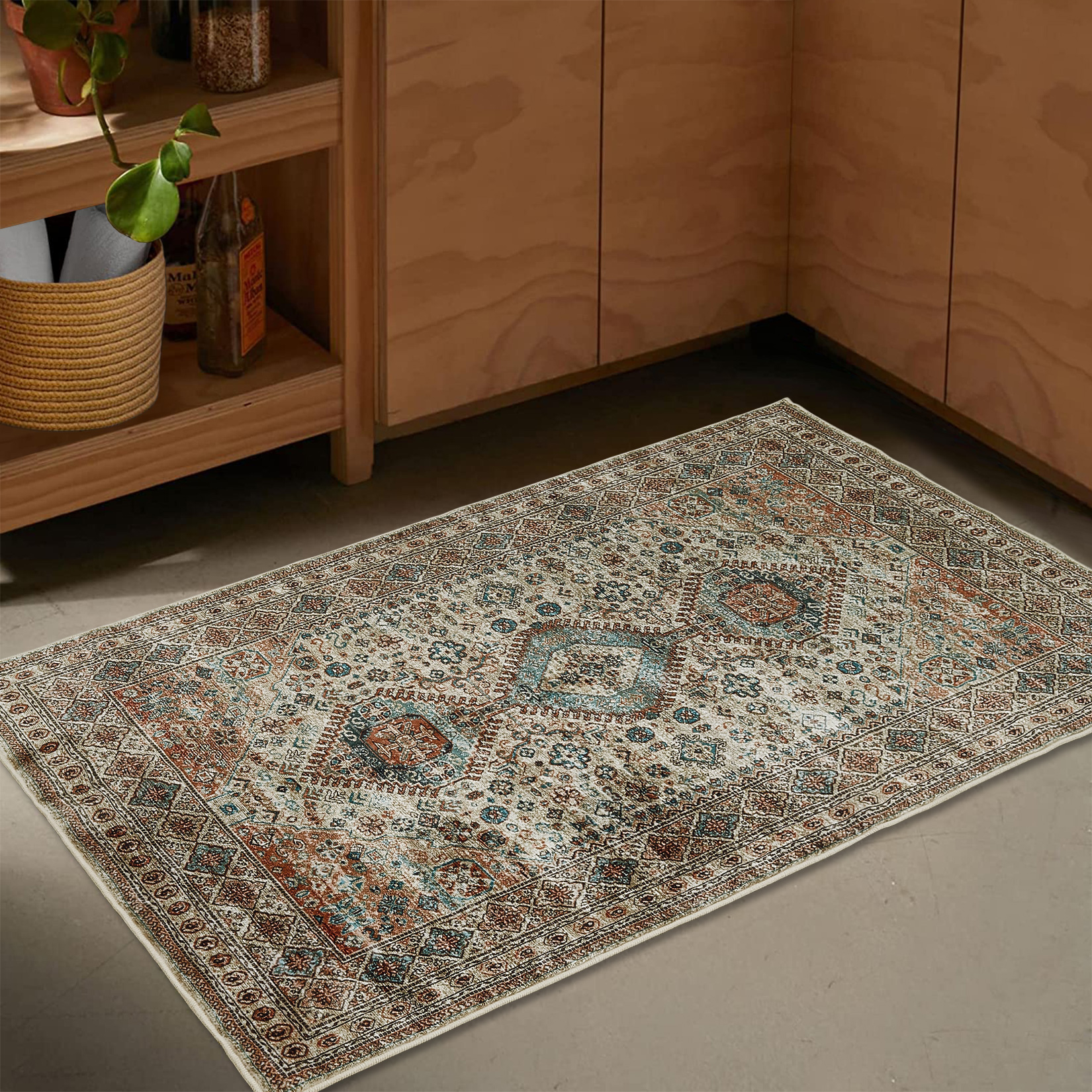 HOMERRY 2 x 3 Entry Rugs for Doorway Living Room, Printed Traditional