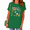 Green, variant on UNISHE White Women's Boho Garden Lady Wildflower Sunflower Botanical Graphic Short Sleeve T-Shirt Tops