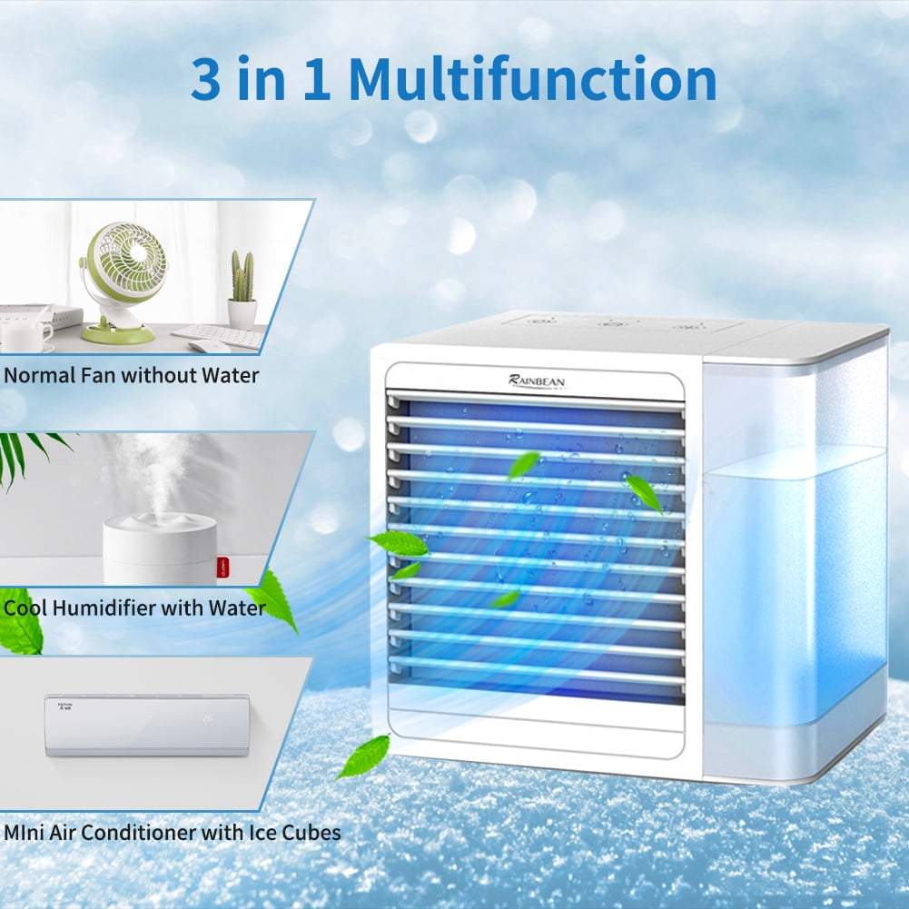 Humidifier & Purifier With 2 Speeds For Quick Cool ，Home Office Desk Bedroom Outdoor 3 In 1 Portable Mini Air Conditioner artic air cooler 