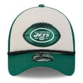 thumbnail image 2 of Men's New Era Stone/Green New York Jets 2024 Sideline Historic 9FORTY A-Frame Trucker Adjustable Hat, 2 of 6